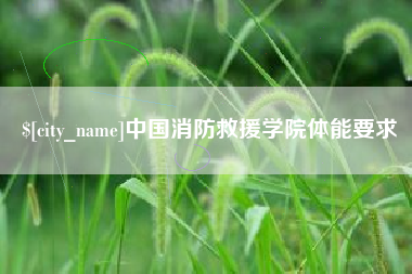 漳州中国消防救援学院体能要求