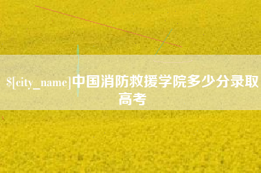 漳州中国消防救援学院多少分录取高考