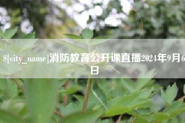 漳州消防教育公开课直播2024年9月6日