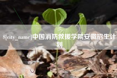 漳州中国消防救援学院安徽招生计划