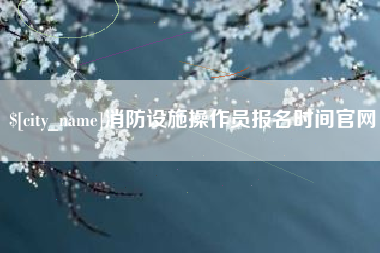 漳州消防设施操作员报名时间官网