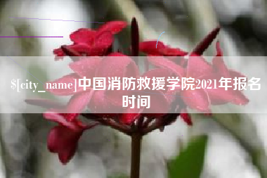 漳州中国消防救援学院2021年报名时间