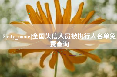 漳州全国失信人员被执行人名单免费查询