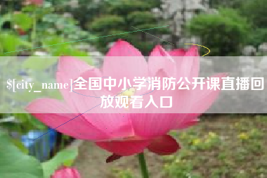 漳州全国中小学消防公开课直播回放观看入口