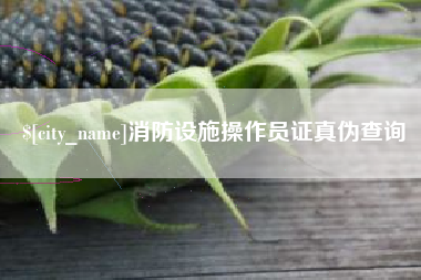 漳州消防设施操作员证真伪查询