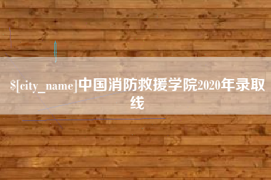 漳州中国消防救援学院2020年录取线