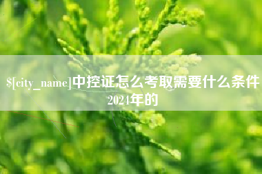 漳州中控证怎么考取需要什么条件2024年的