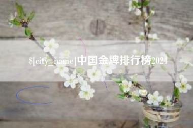 漳州中国金牌排行榜2024