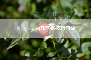 漳州九宫格技巧口诀
